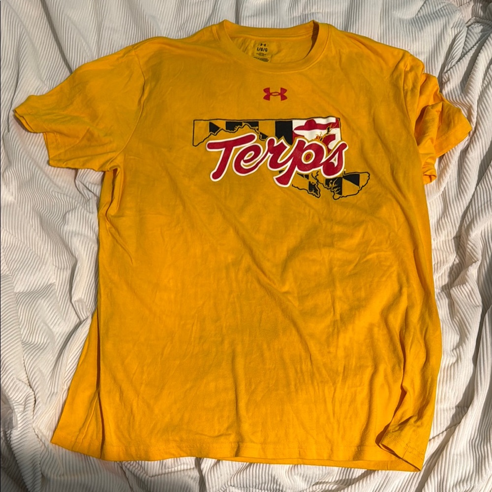 Under Armour UMD Maryland Terrapins Yellow Short Sleeve Tee Terps Edition